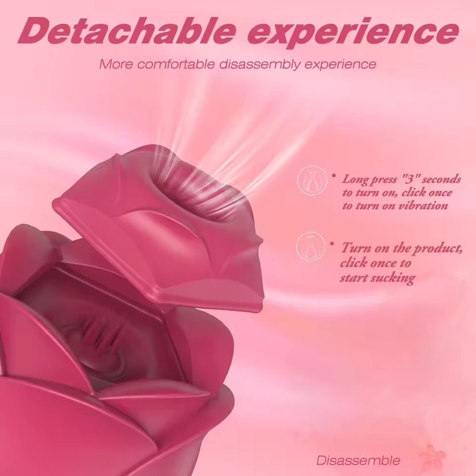 2-in-1 Rose Massager with Suction & Vibration