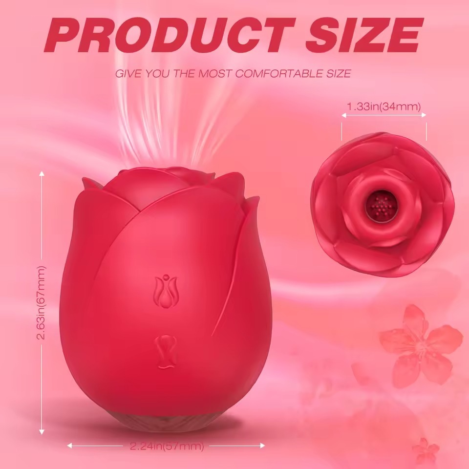 2-in-1 Rose Massager with Suction & Vibration