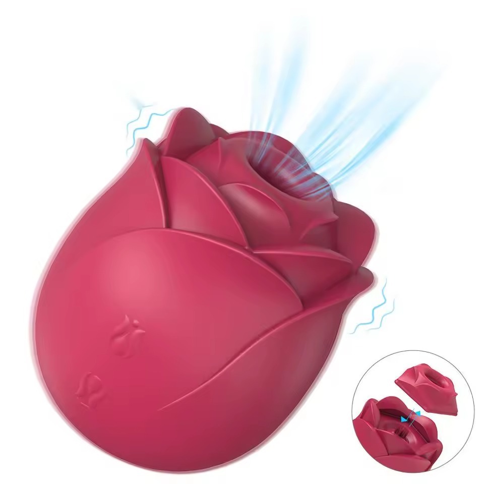 2-in-1 Rose Massager with Suction & Vibration