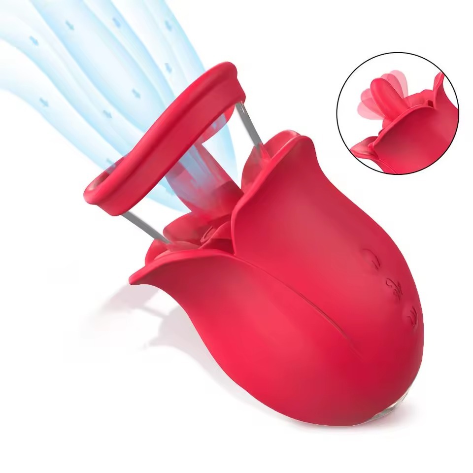 Rose Tongue Stimulator with Suction & Dual Massage