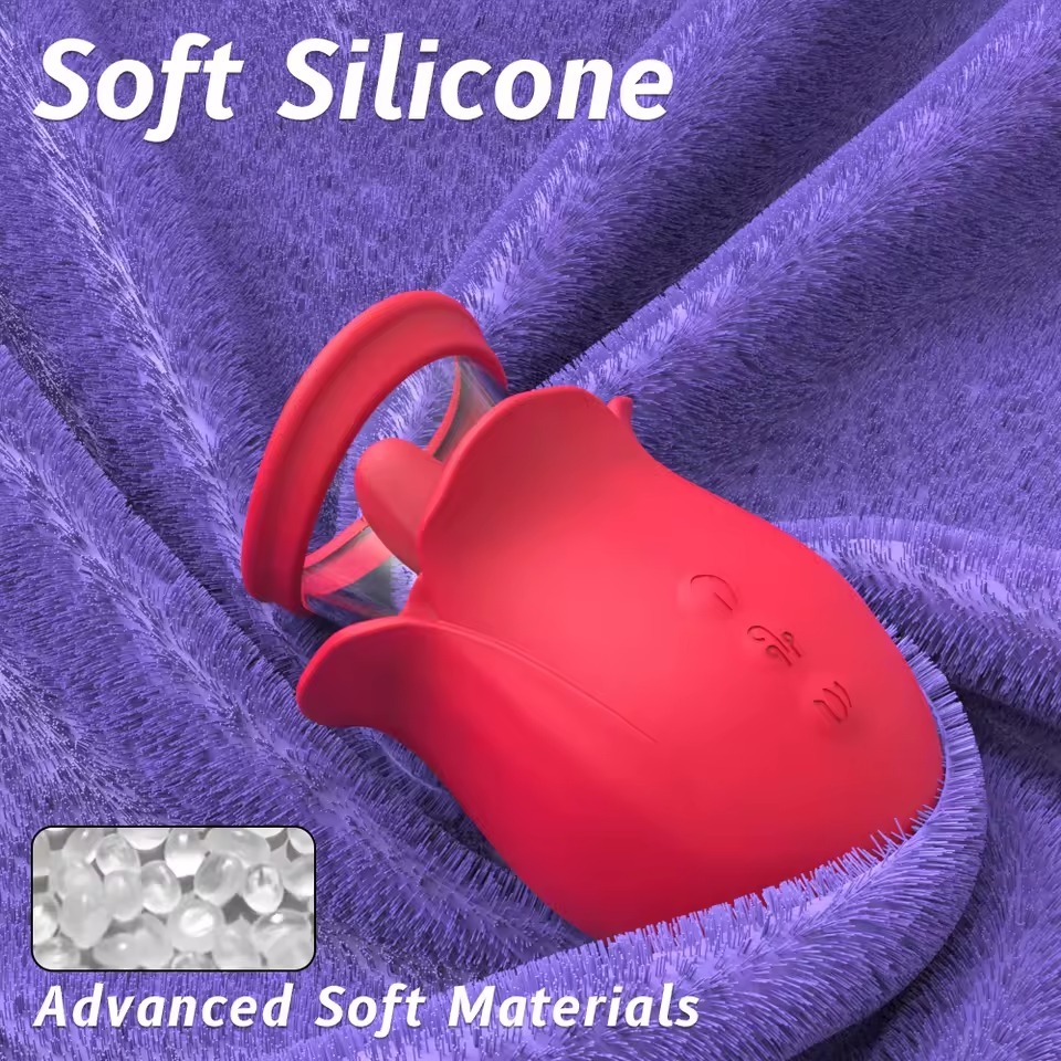 Rose Tongue Stimulator with Suction & Dual Massage
