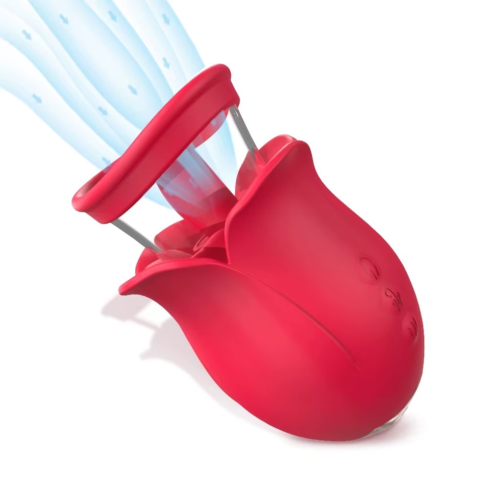 Rose Tongue Stimulator with Suction & Dual Massage