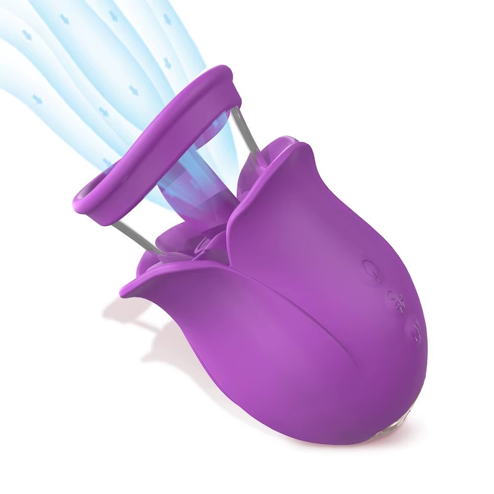 Rose Tongue Stimulator with Suction & Dual Massage