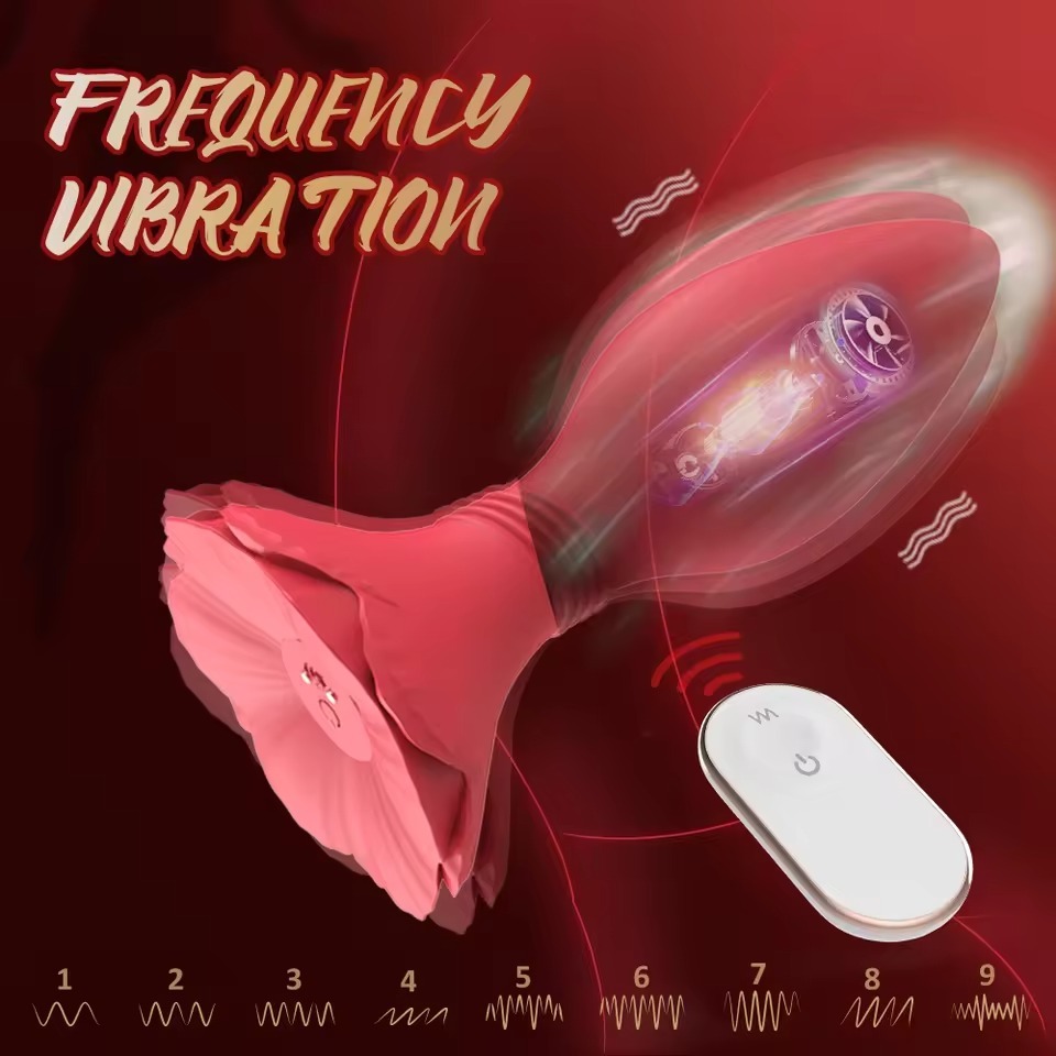 Rose Vibrating Training Plug with Remote Control