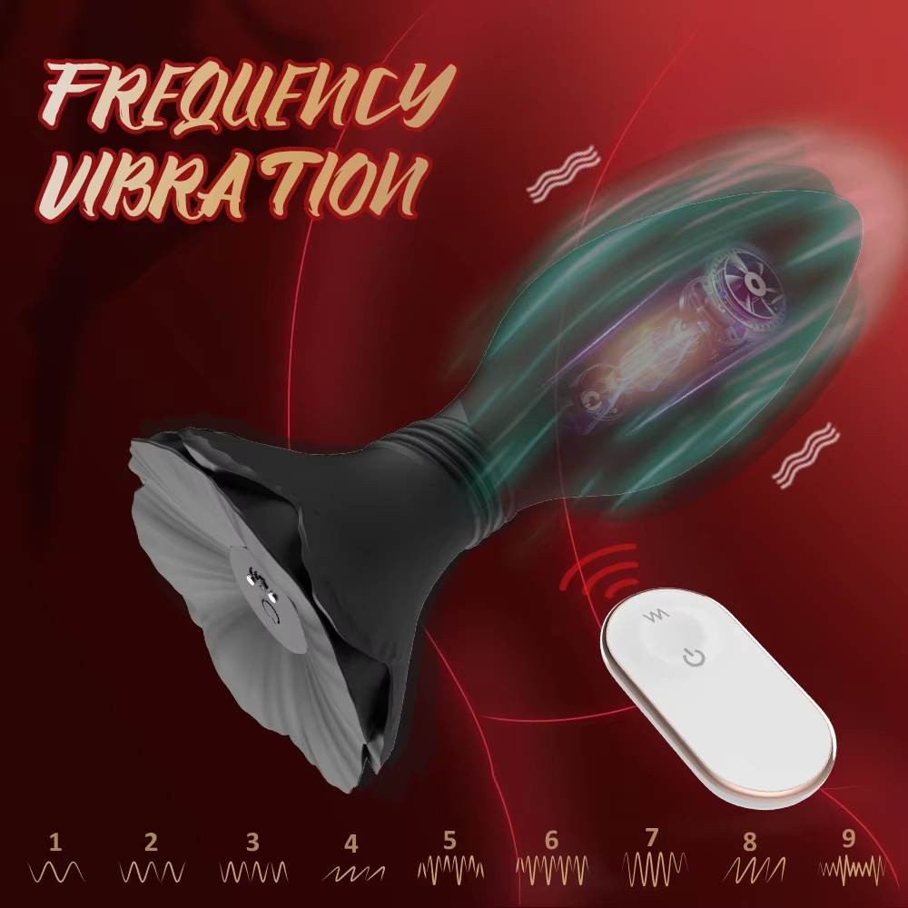 Rose Vibrating Training Plug with Remote Control