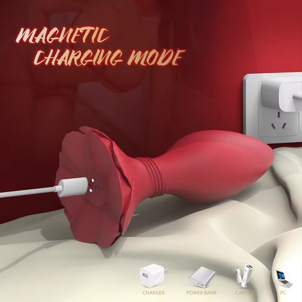 Rose Vibrating Training Plug with Remote Control