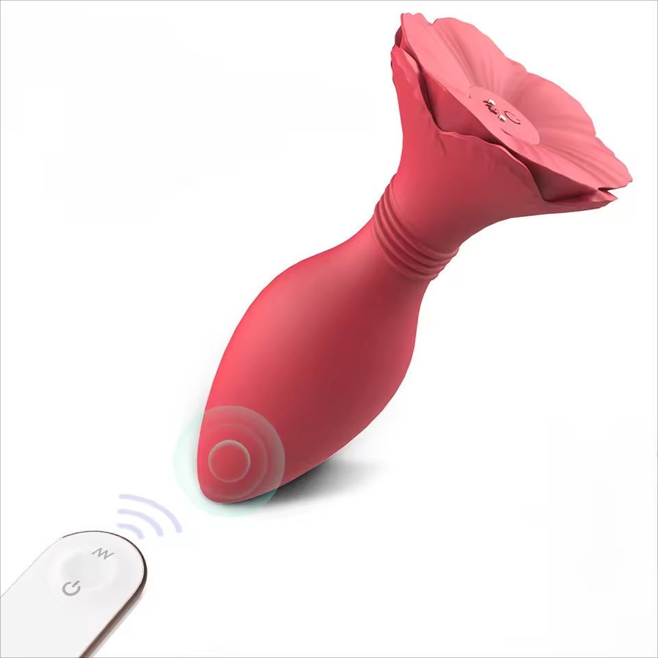 Rose Vibrating Training Plug with Remote Control