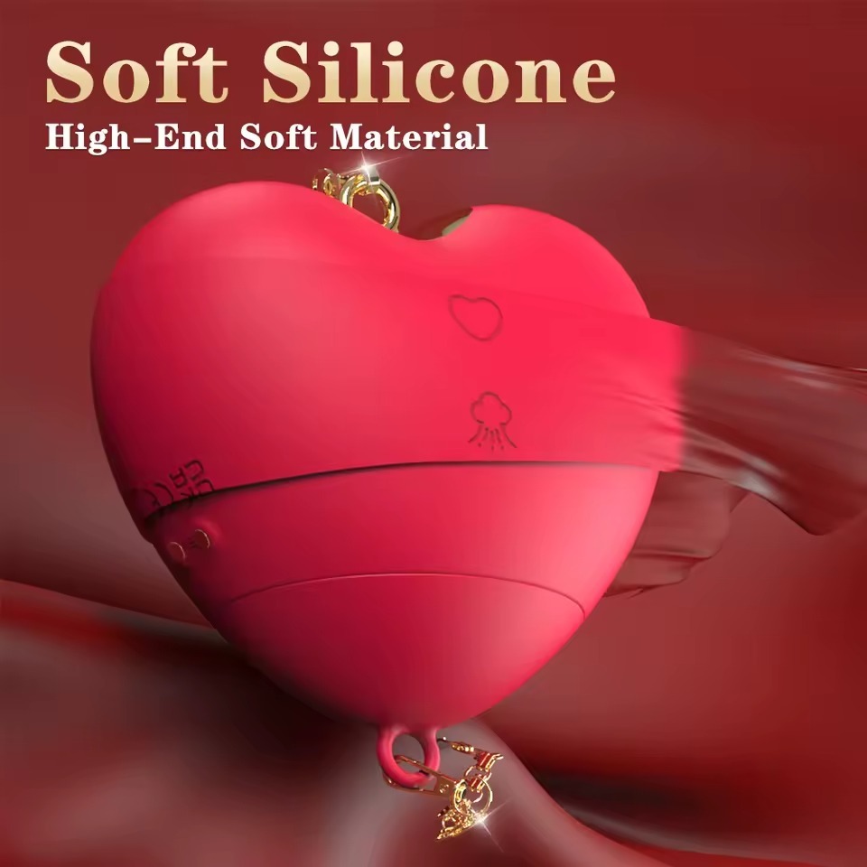 Heart Shape Finger Massager with Suction & Quiet Operation