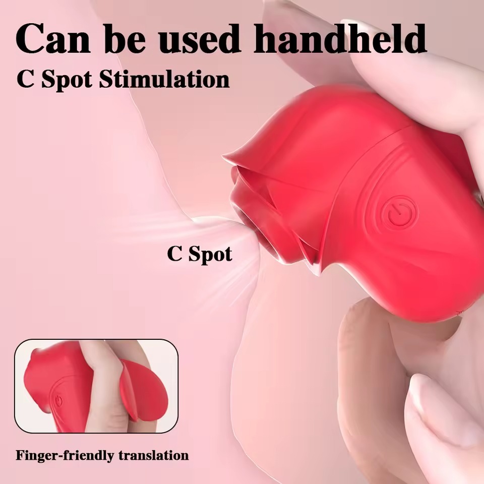 Rose Finger Massager with Suction & 9 Modes