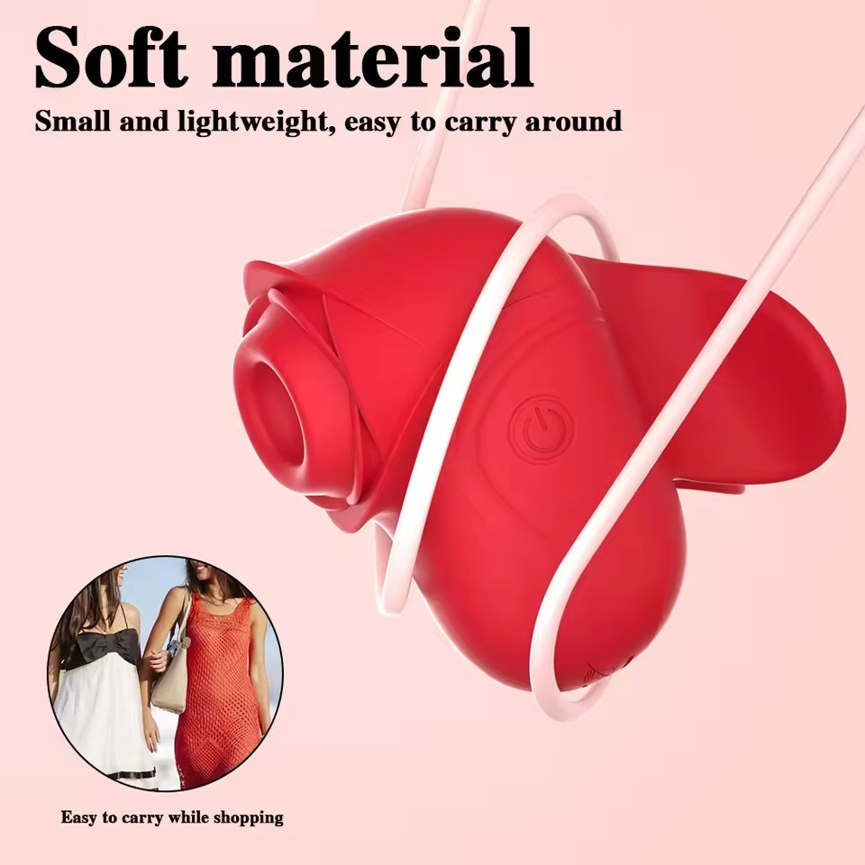 Rose Finger Massager with Suction & 9 Modes