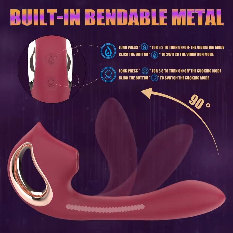 Adjustable Dual Stimulation Massager with Suction