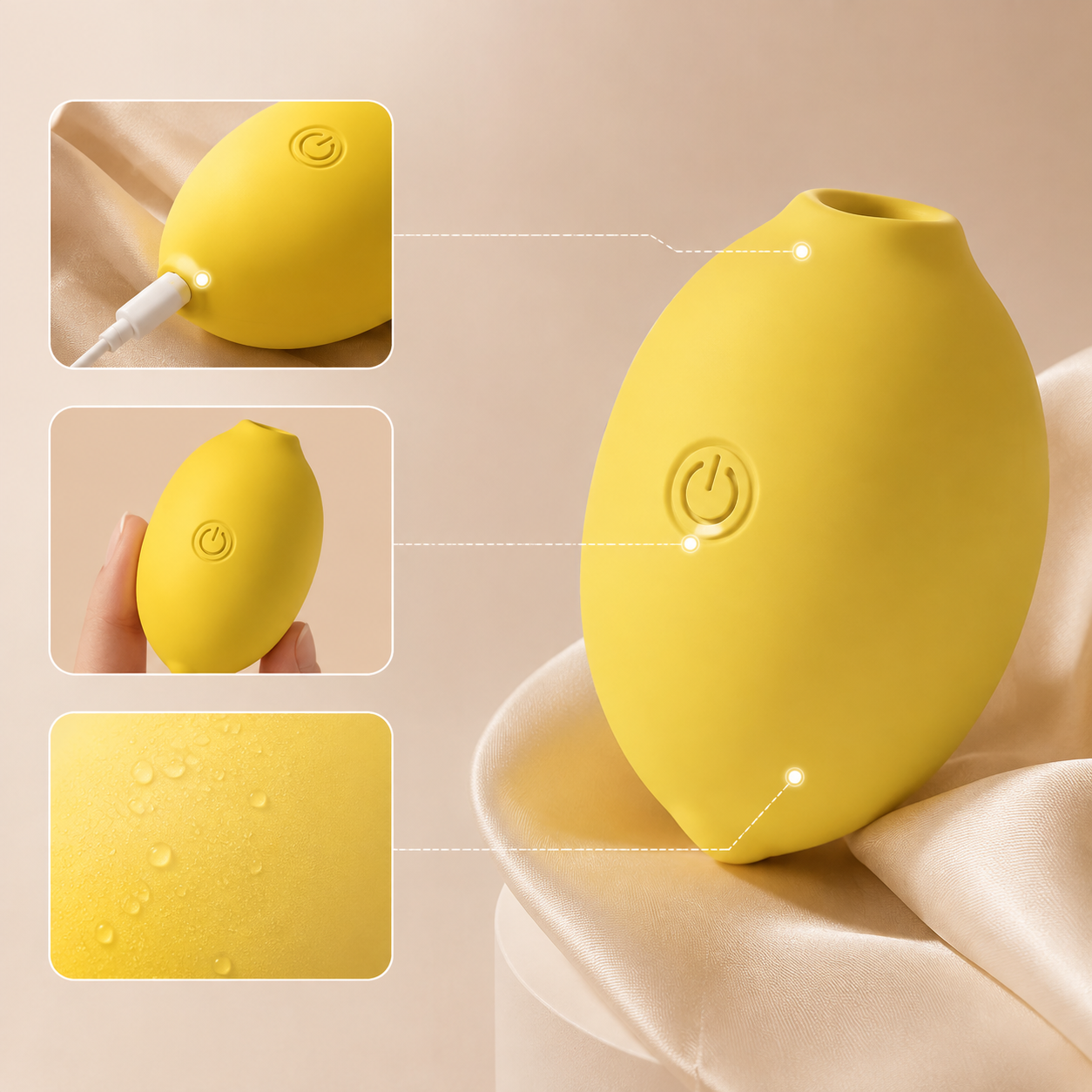 Rechargeable AmoriaLab Lemon Wellness Device features
