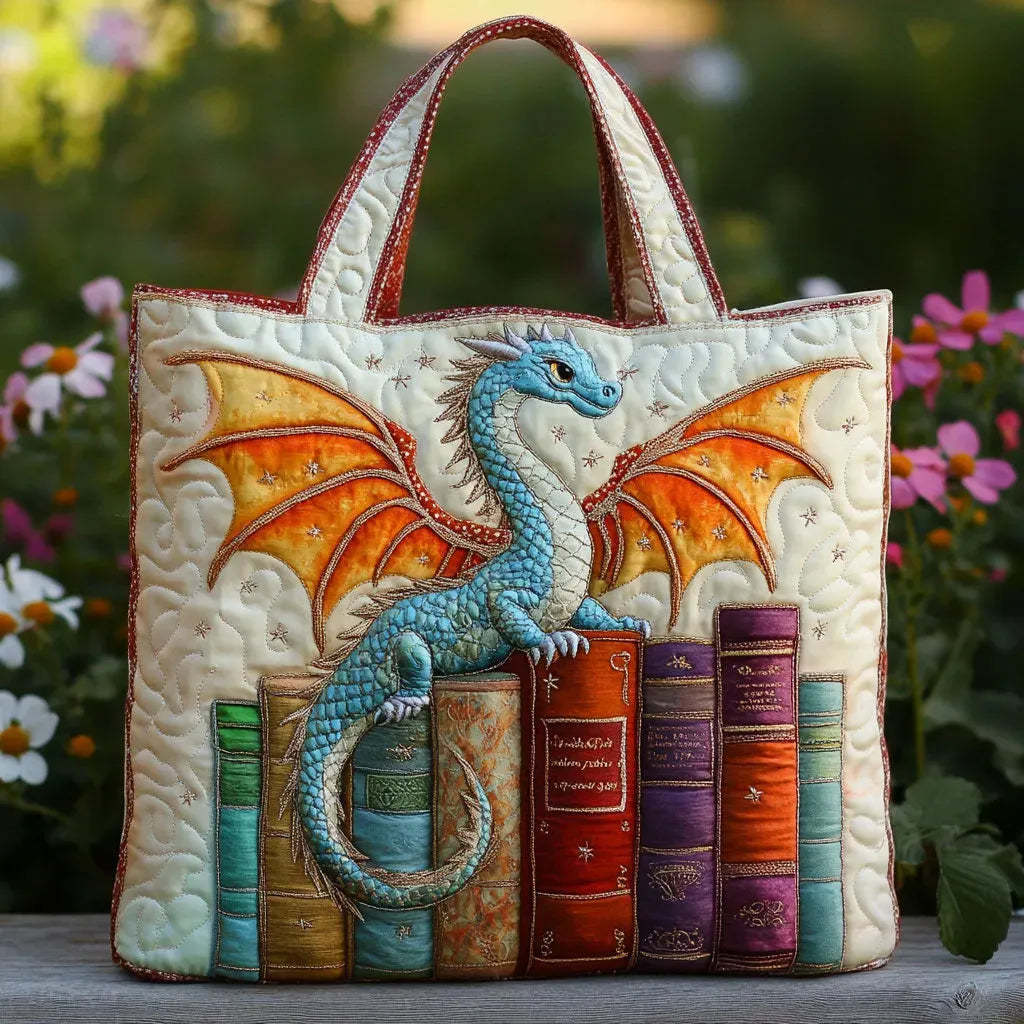 Sack Matelassé - Dragon Emerald Guardian of the Books