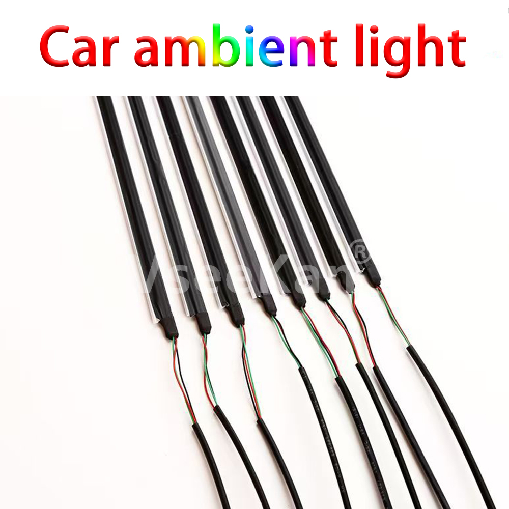 18 in 1 Led Auto Omgevingsverlichting 213 64 Kleur RGB Symfonie Streamer Bluetooth Regenboog Interieur Acryl Strips Sfeer Lamp Kit 18in1 22in1 24in1