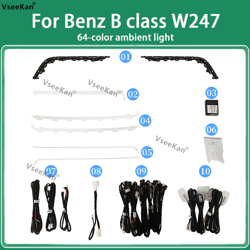 vseekan For Benz B w247 B W247 GLB X247 MB 64-color Air Vent Outlet Nozzle Tweeter Ambient Light