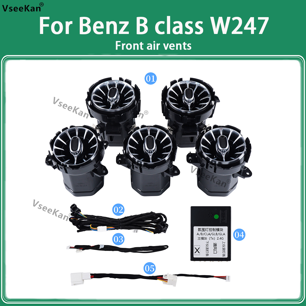 vseekan For Benz B w247 B W247 GLB X247 MB 64-color Air Vent Outlet Nozzle Tweeter Ambient Light