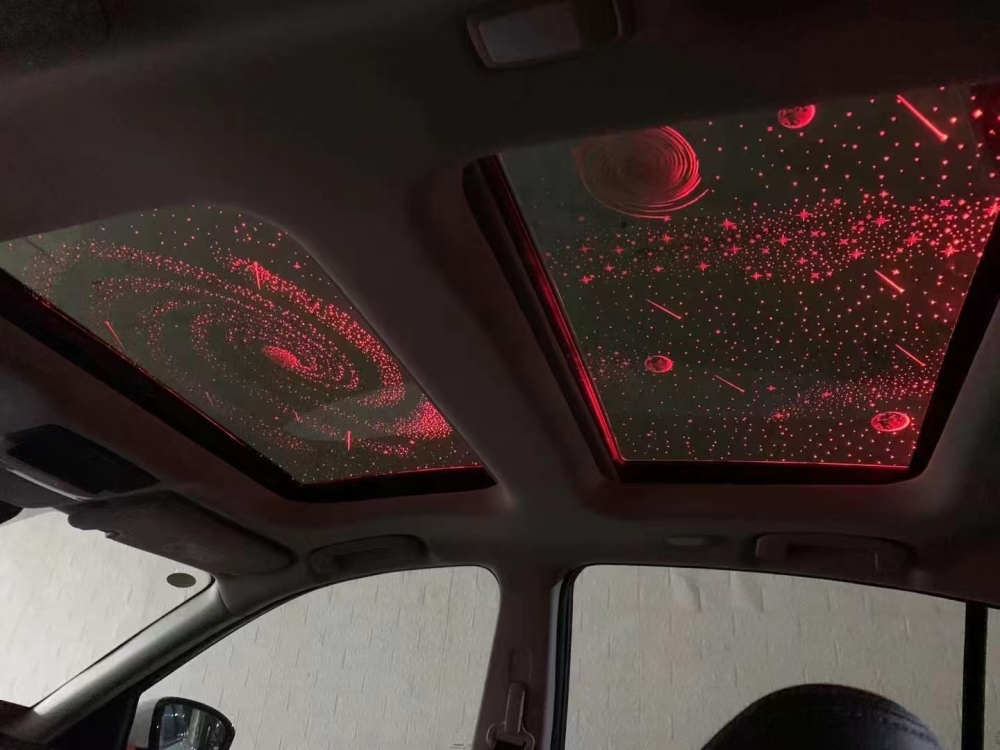 Car sunroof film, sky dome ambient lights