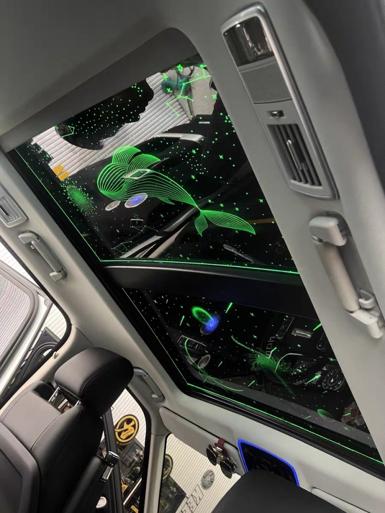 Car sunroof film, sky dome ambient lights