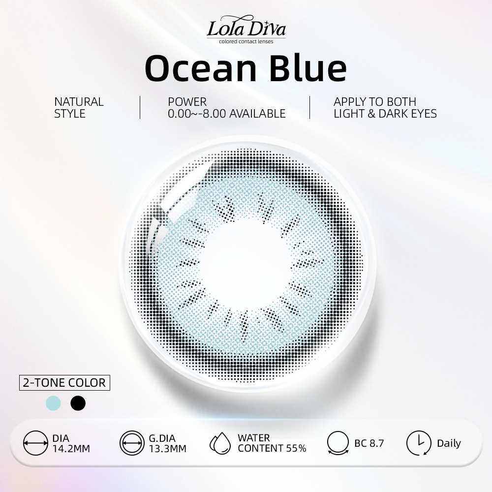 LolaDiva Berry Cloud Blue 1-Day Contact Lenses (2pcs)
