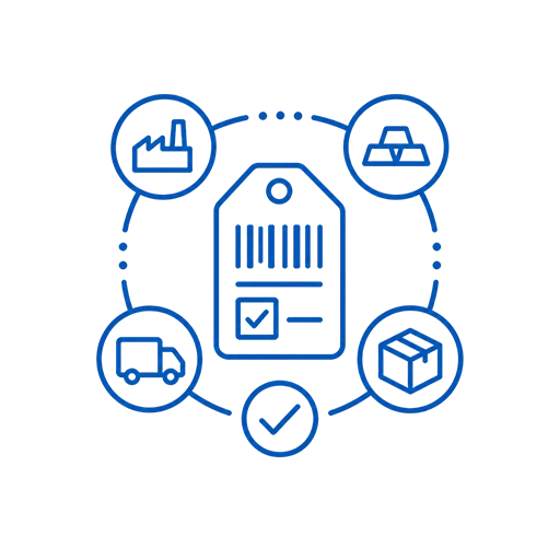 Material and batch traceability process icon