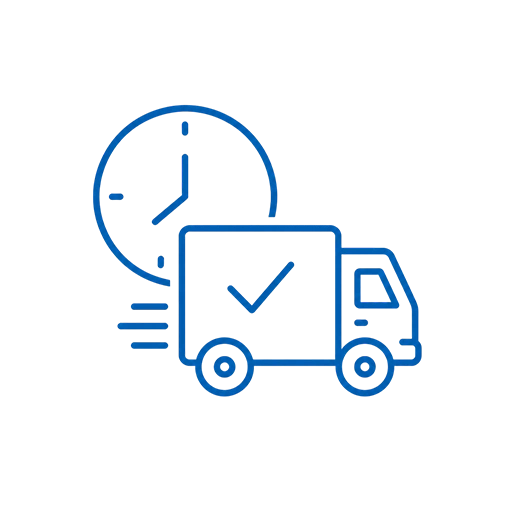 Production planning and on-time delivery icon