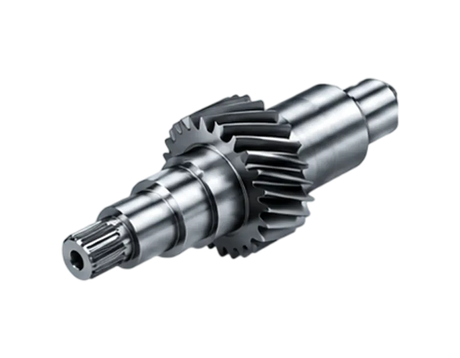 Integrated gear shaft for a compact transmission