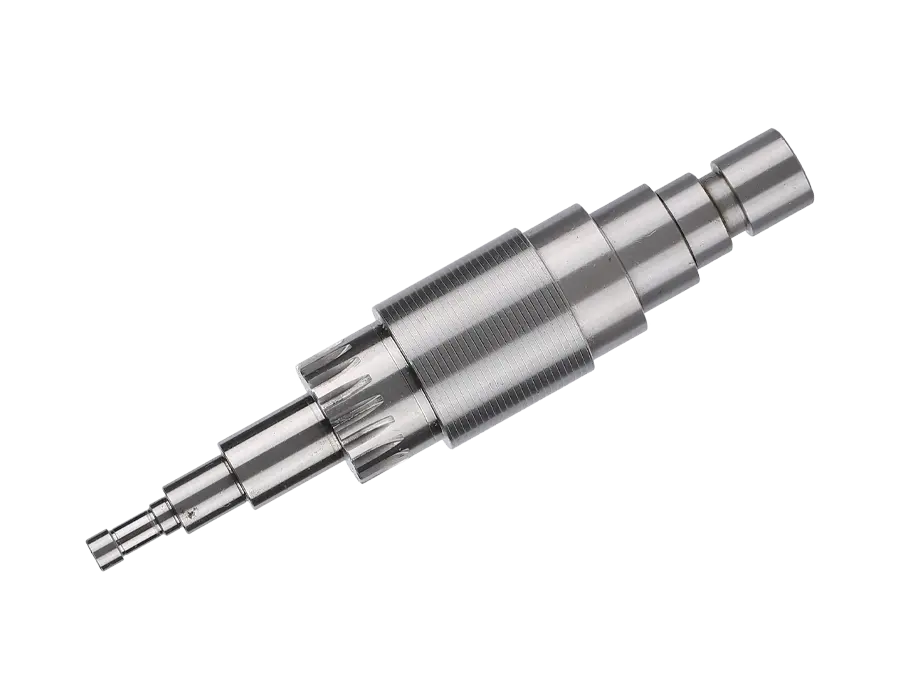 Friction-welded shaft for an industrial servo motor