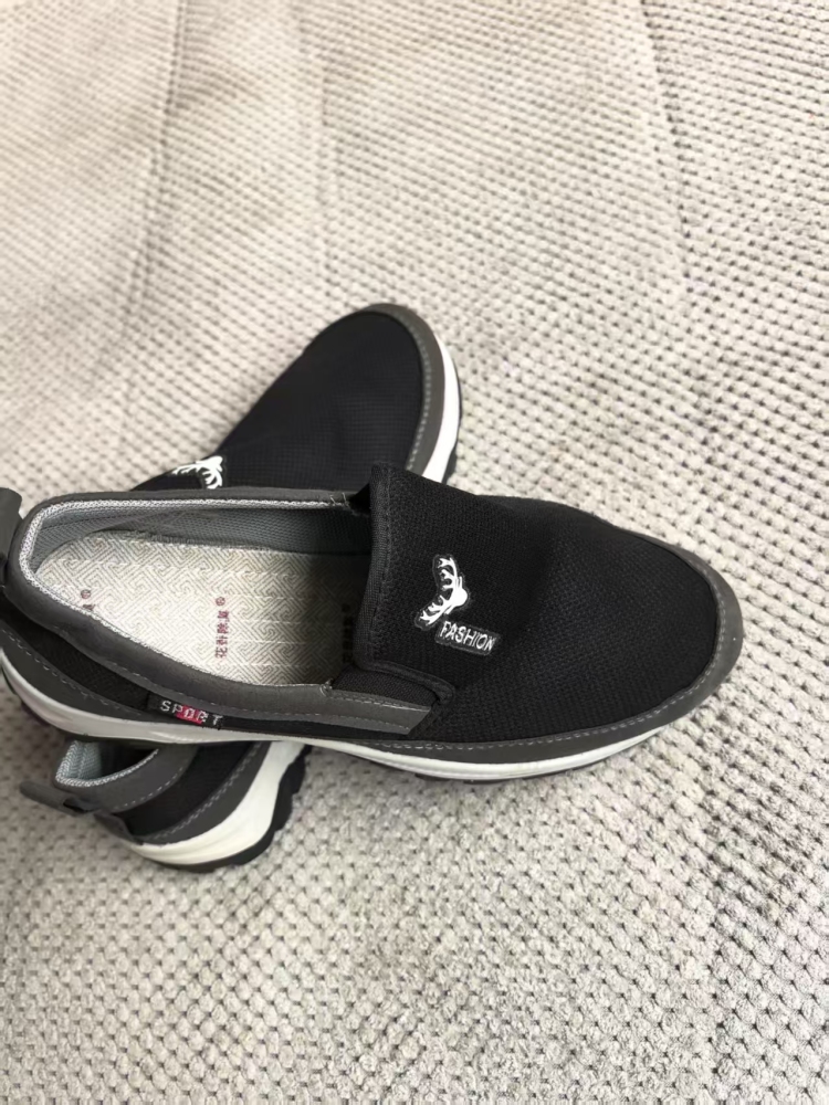Black & Grey Deer Logo Slip-On Casual Shoes