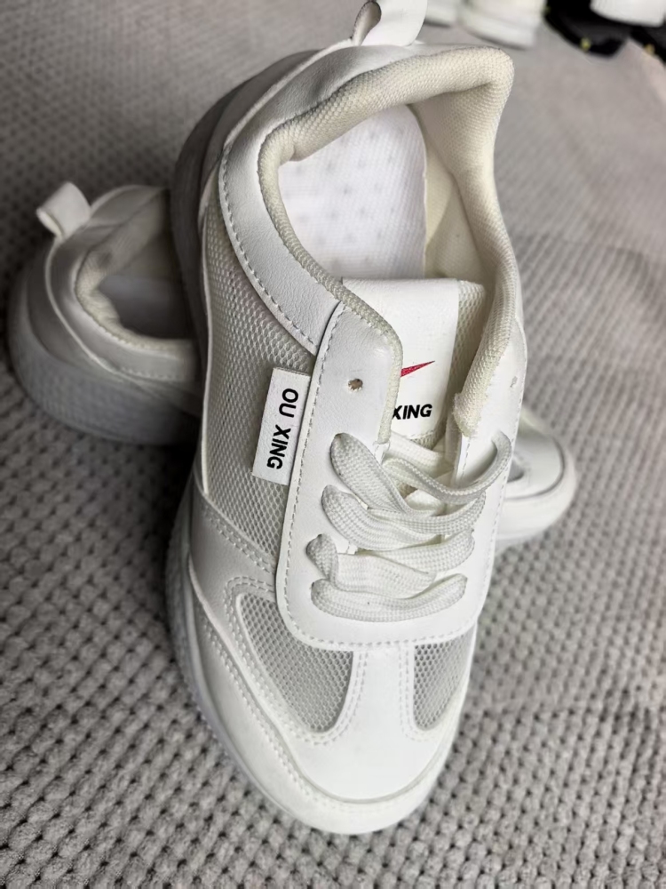 Platform Mesh White Sneakers