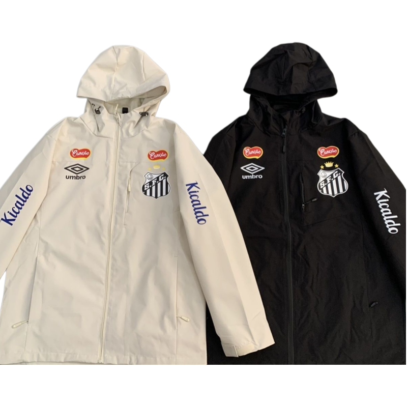 2026-27 Santos Long sleeved Jacket Training Clothing Black and White