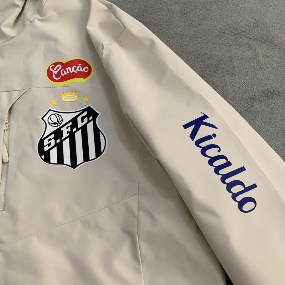 2026-27 Santos Long sleeved Jacket Training Clothing Black and White