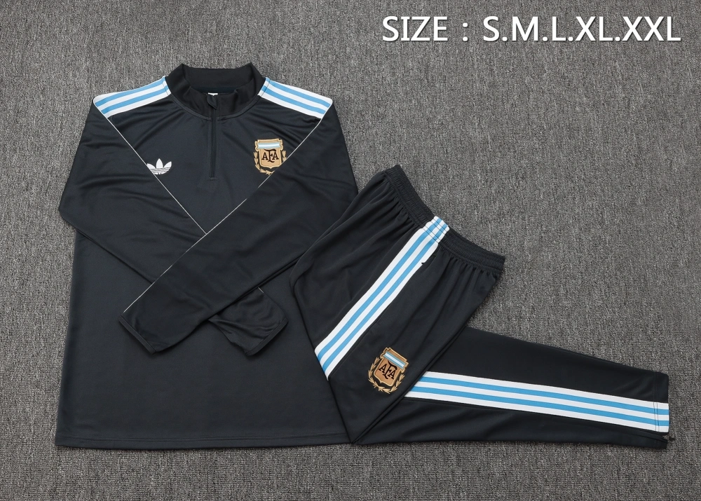 2025-26 Argentina Football jersey Training Kit (Sweatshirt+Pants) Deep Grey
