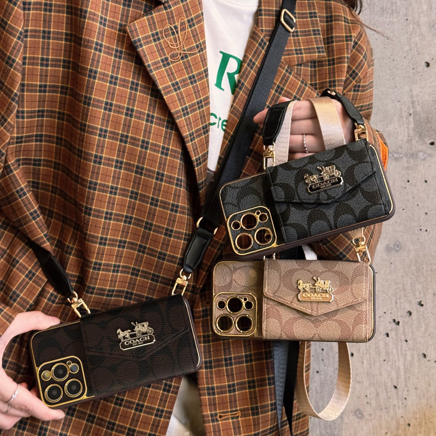Coach iphone Case with cardholdeer