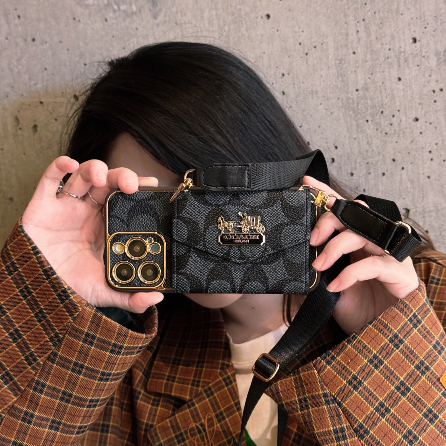 Coach iphone Case with cardholdeer
