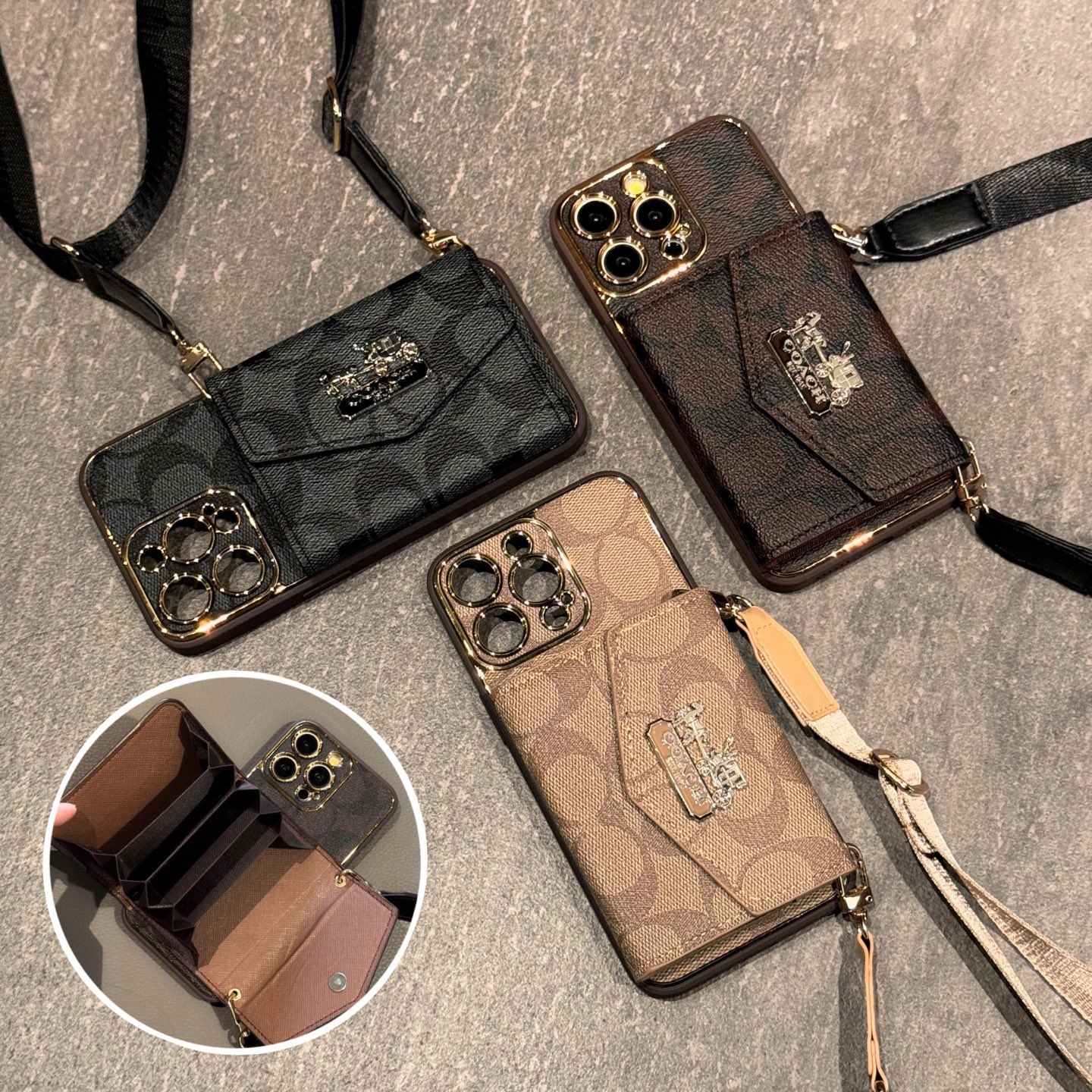 Coach iphone Case with cardholdeer