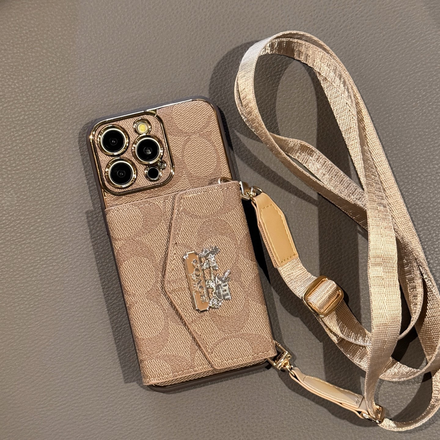 Coach iphone Case with cardholdeer