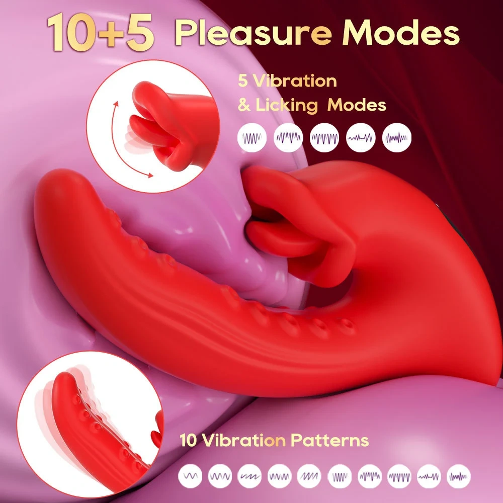 10x Vibration 5x Licking Motion silicone vibrator