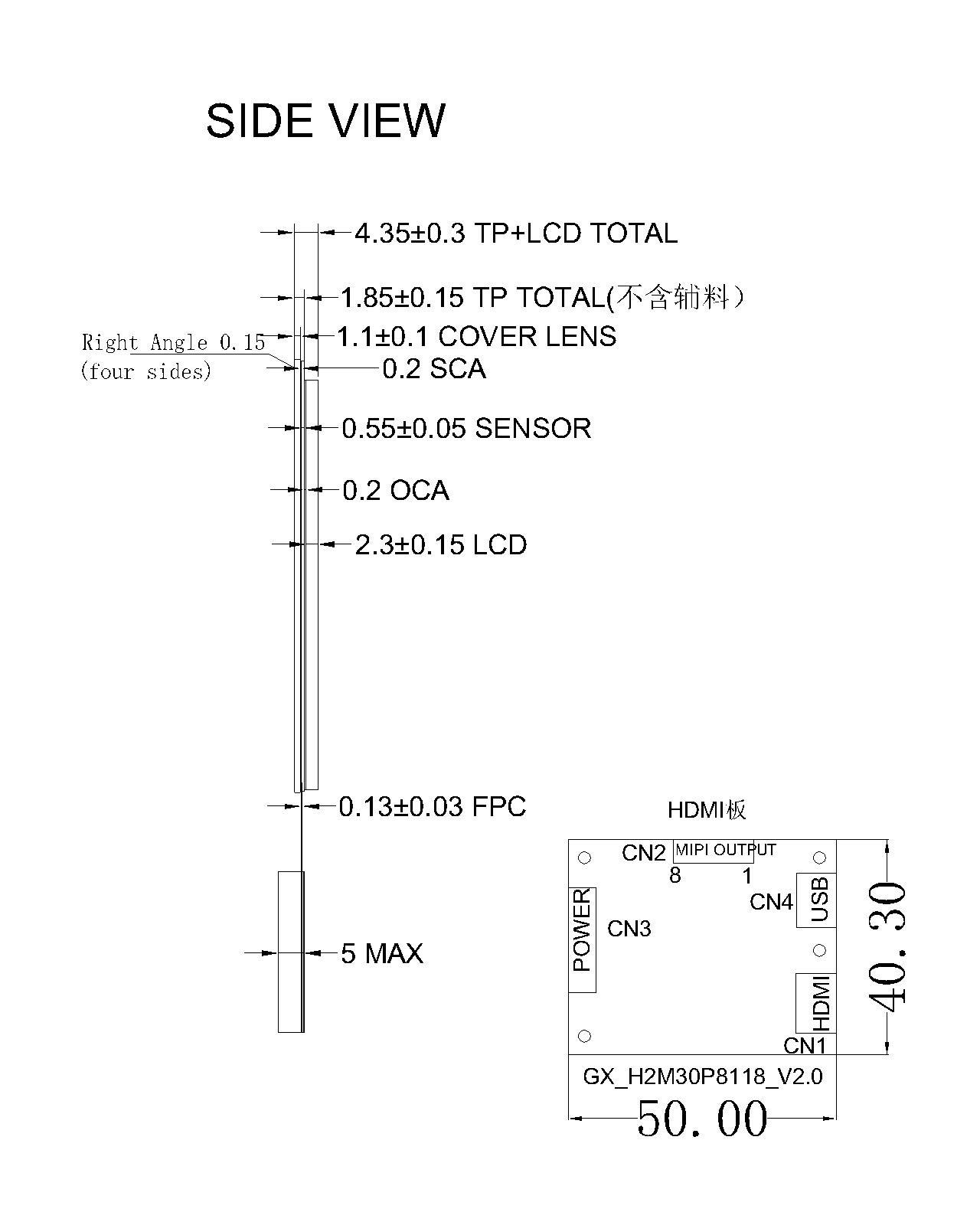 ZCTD0280001HDMI,zctouch-display,2.8 inch
