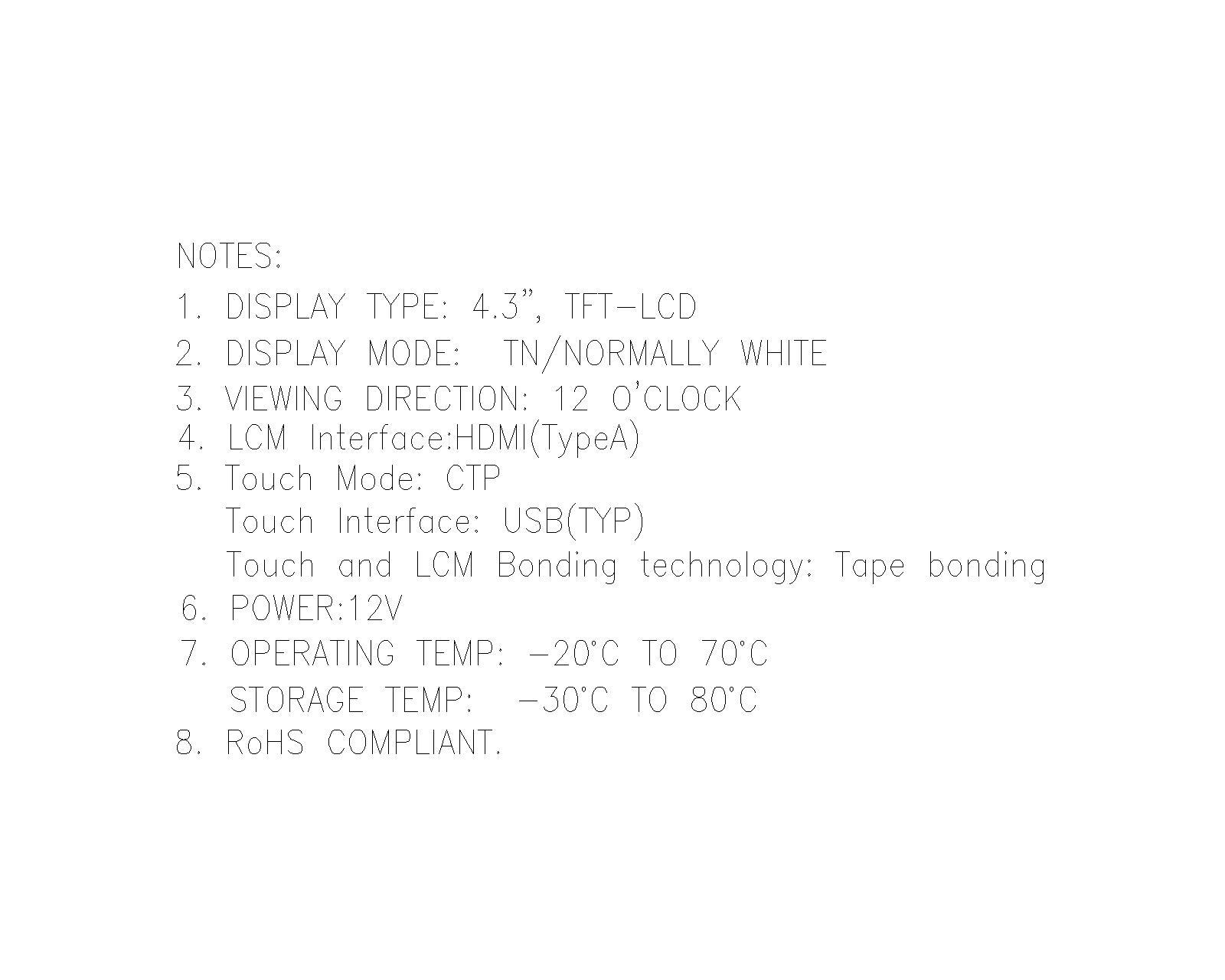 ZCTD0430001-HDMI,zctouch-display,ZCTD0430001-HDMI
