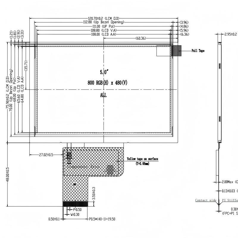 ZCD0500001,zctouch-display,ZCD0500001