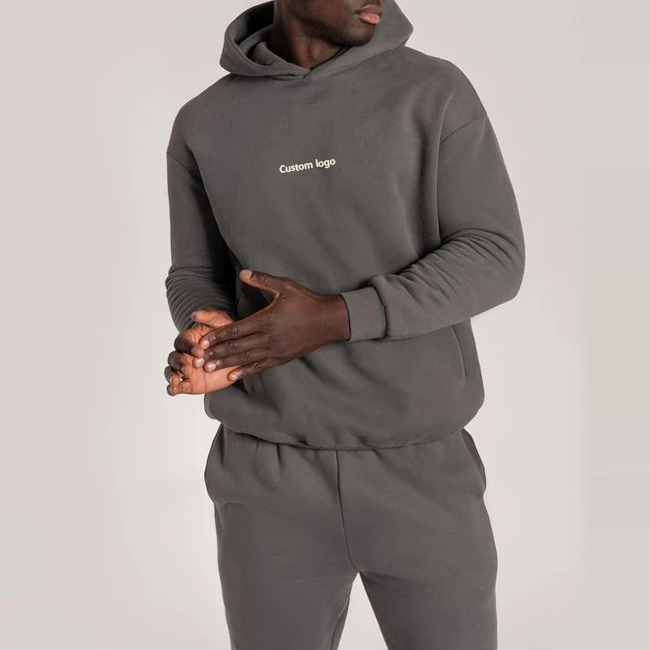 Popular Hoodie Custom Heavyweight 100% Cotton Black Blank Fleece Pullover Hoodie Oversized Men's Sweatshirt
