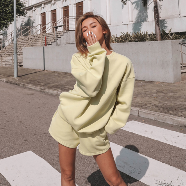 Custom Logo Loose Womens Casual Sports Pullover Sweatshirt