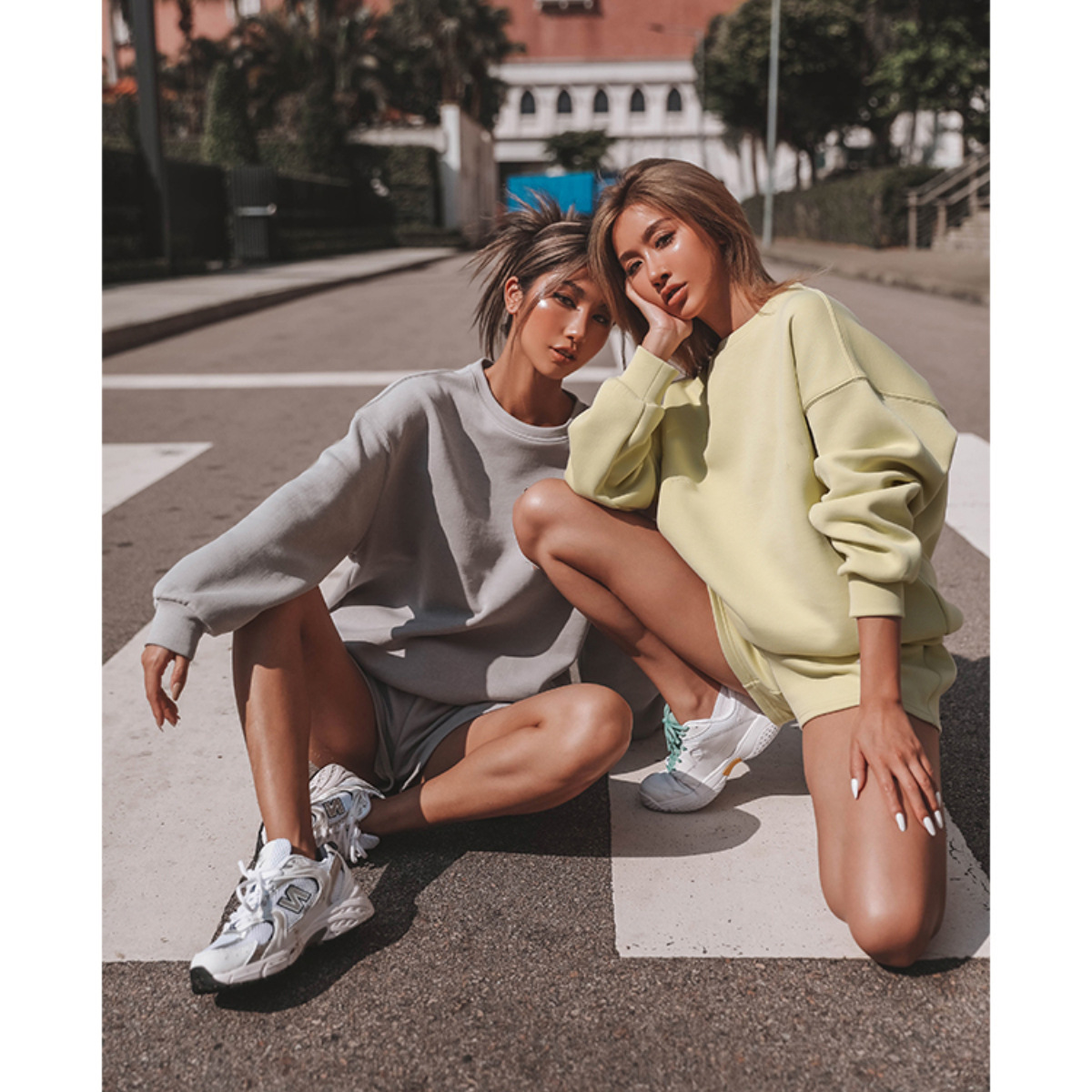 Custom Logo Loose Womens Casual Sports Pullover Sweatshirt