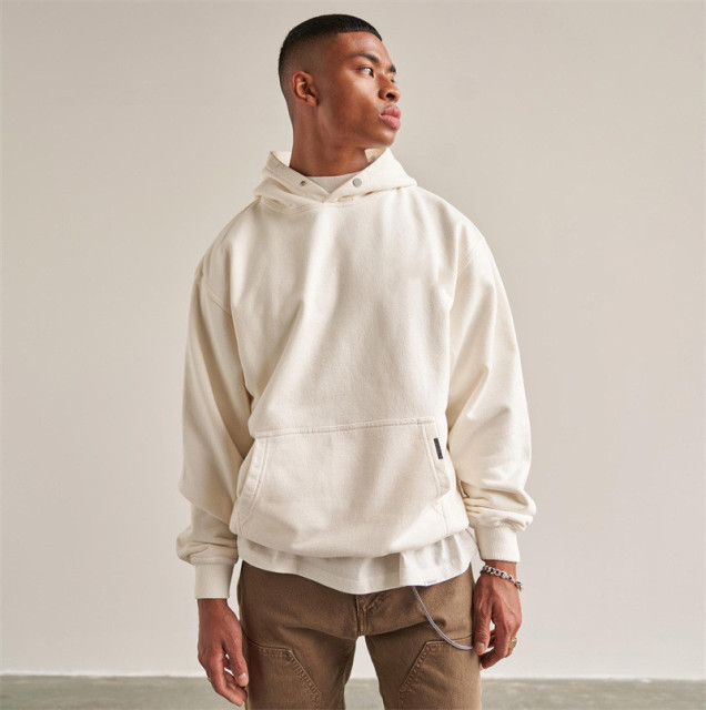 Pullover Heavyweight 100% Cotton Hoodie Men Custom Embroidery Logo Blank French Terry Oversized Hoodies
