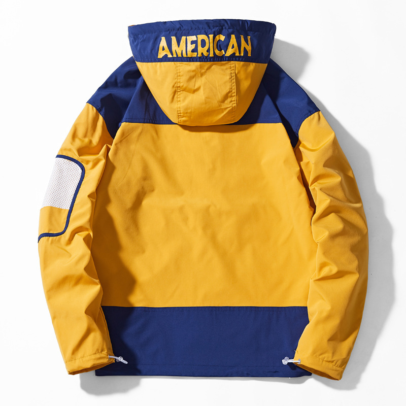 Bulk Utility Patchwork Pullover Jackets For Men Custom Hip Hop Streetwear Anorak Outdoor Men Hooded Windbreaker Jacket