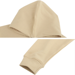 Custom Printed Logo Men's Brushed 100% Cotton Cordless Custom Blank Pullover Hoodie with Pockets