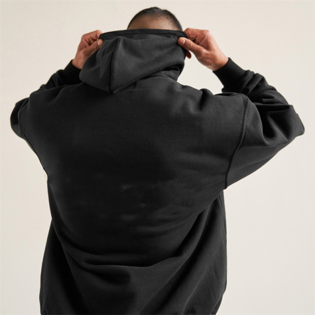 Pullover Heavyweight 100% Cotton Hoodie Men Custom Embroidery Logo Blank French Terry Oversized Hoodies