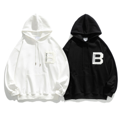 100% Cotton Custom Embroidered Sweatshirt Hoodie Streetwear OEM Chenille Embroidery Hoodie Custom Logo French Terry Hoodies