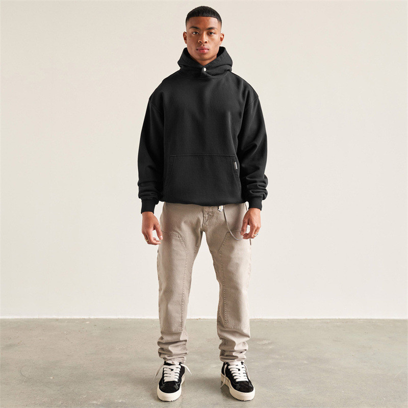 Pullover Heavyweight 100% Cotton Hoodie Men Custom Embroidery Logo Blank French Terry Oversized Hoodies