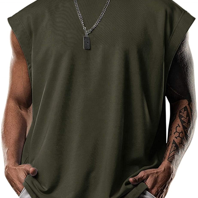 Custom Men's Sleeveless Tank Top Bodybuilding Hoodie Workout Solid Slim Tank Top Hoodie